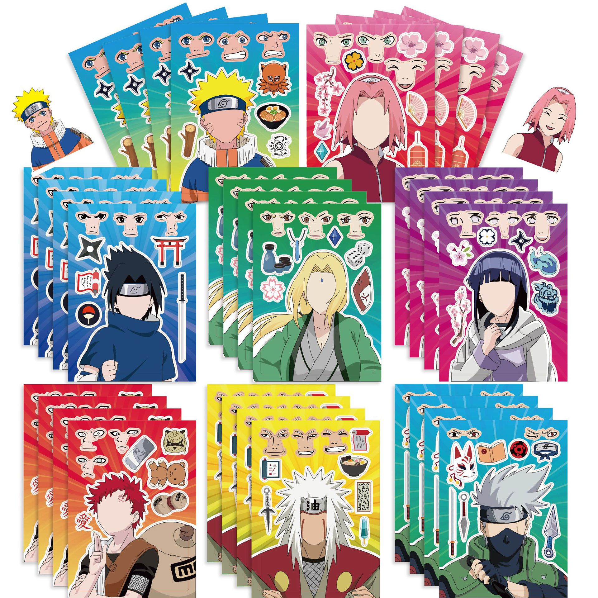 Bộ 8 tấm Hình dán sáng tạo cho bé - Naruto