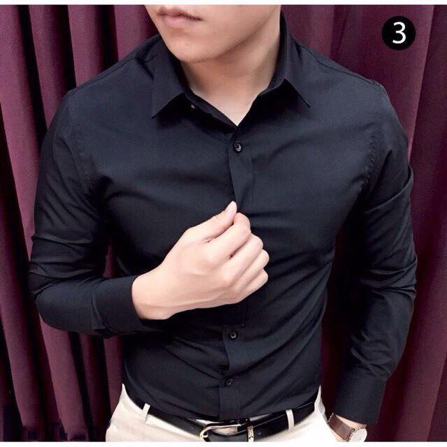 Áo sơ mi nam dài tay chất liệu Vải Lụa Chống Nhăn chống xù , ao so mi nam trắng phong cách công sở thanh lịch
