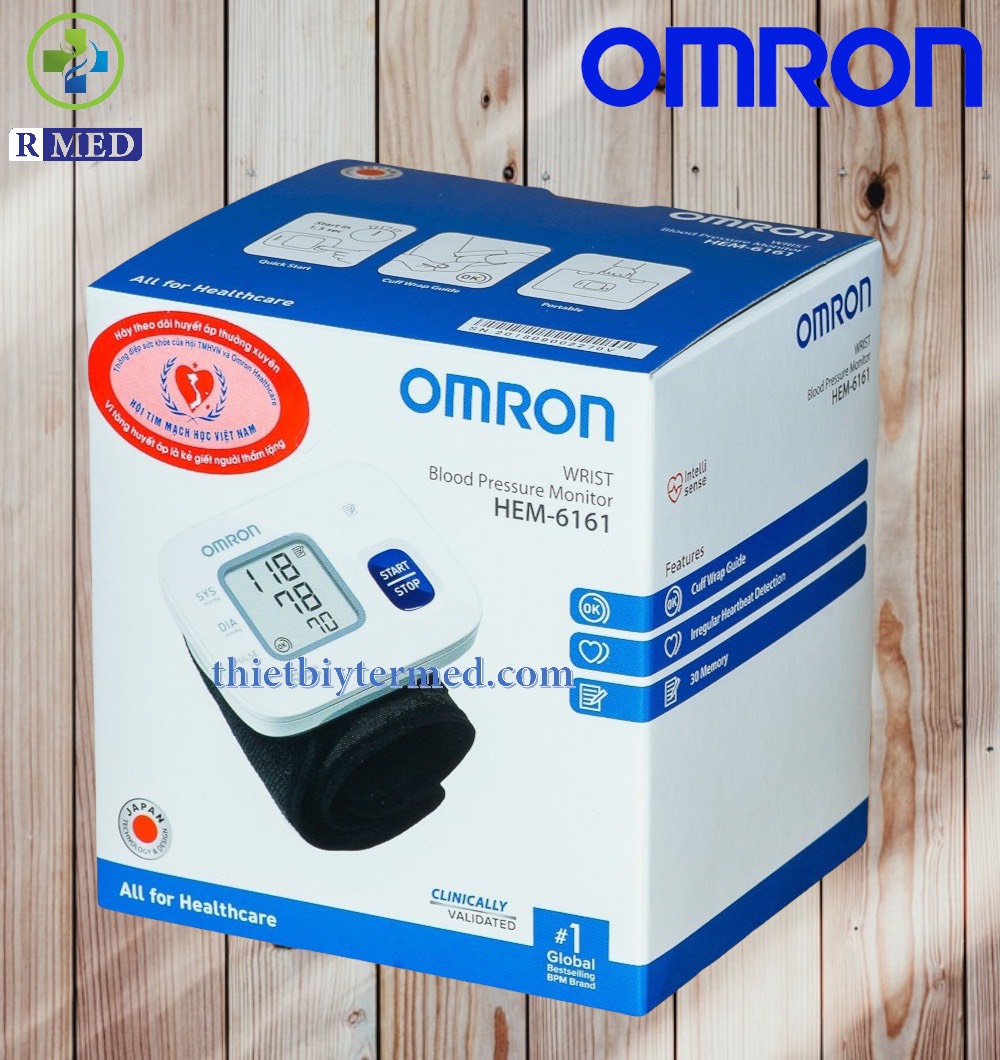 Omron hem-6161 - máy đo huyết áp cổ tay - bảo hành 5 năm