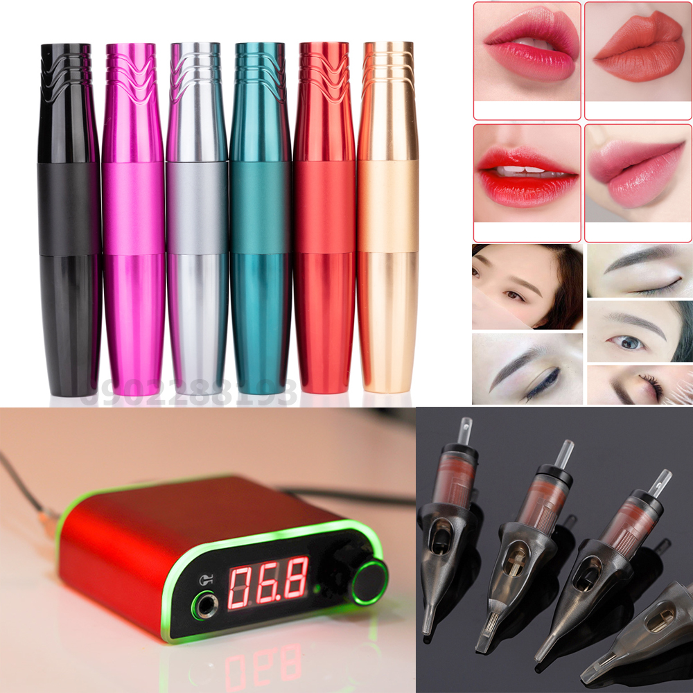 Máy phun xăm Pen Mini 2 Đầu bộ pen mini 5.0 phun môi mày mí cực nhanh-màu ngẫu nhiên
