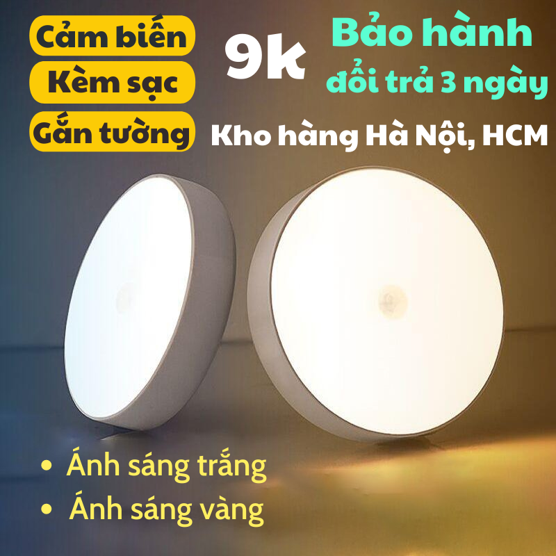 Đèn Led Cảm Biến, Đèn Cảm Ứng Chuyển Động Dán Tường Sạc USB ,Thích Hợp Cho Tủ Quần Áo, Hành Lang  LEON STORE