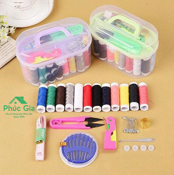 Bộ kim chỉ may 55 món, bộ kim chỉ may vá đa chức năng kèm hộp đựng - phúc gia home pggd107