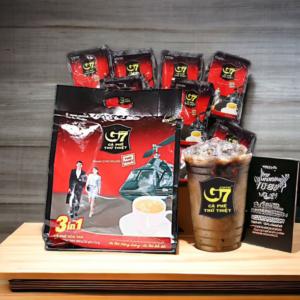 Cà phê sữa g7 - 50 gói trung nguyên - cà phê hòa tan 3in1 - bịch 50 gói