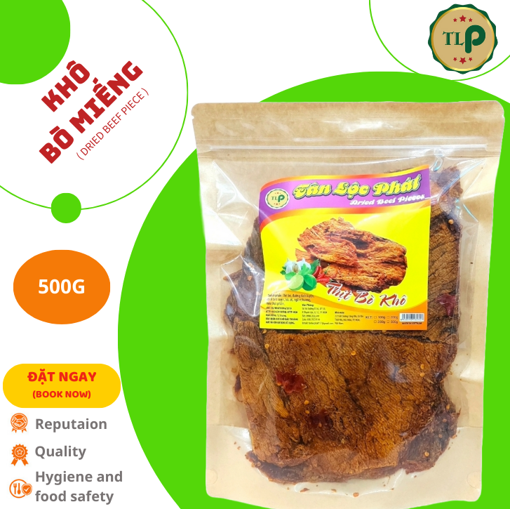 500g thịt bò khô loại miếng giòn tân lộc phát