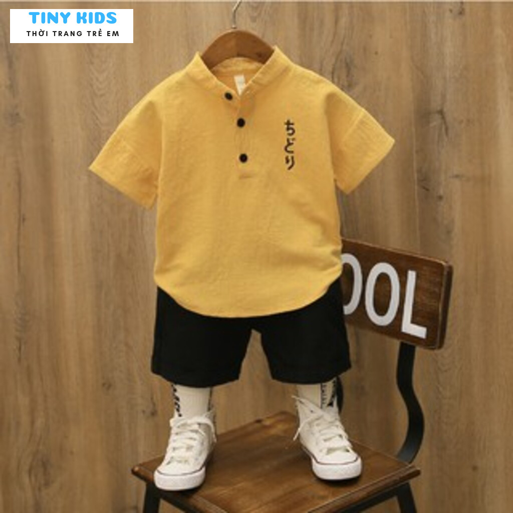 Bộ cộc tay cho bé trai, Đồ bộ bé trai chất đũi xước cao cấp cho bé từ 6-27kg - 4