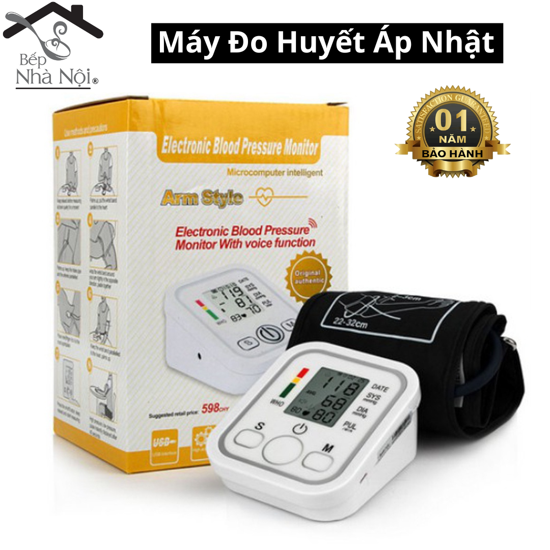 Máy đo huyết áp nhật loại tốt - máy đo huyết ap omron hem máy đo huyết áp arm style - máy đo huyết áp nhịp tim tự động . bảo hành 1 năm