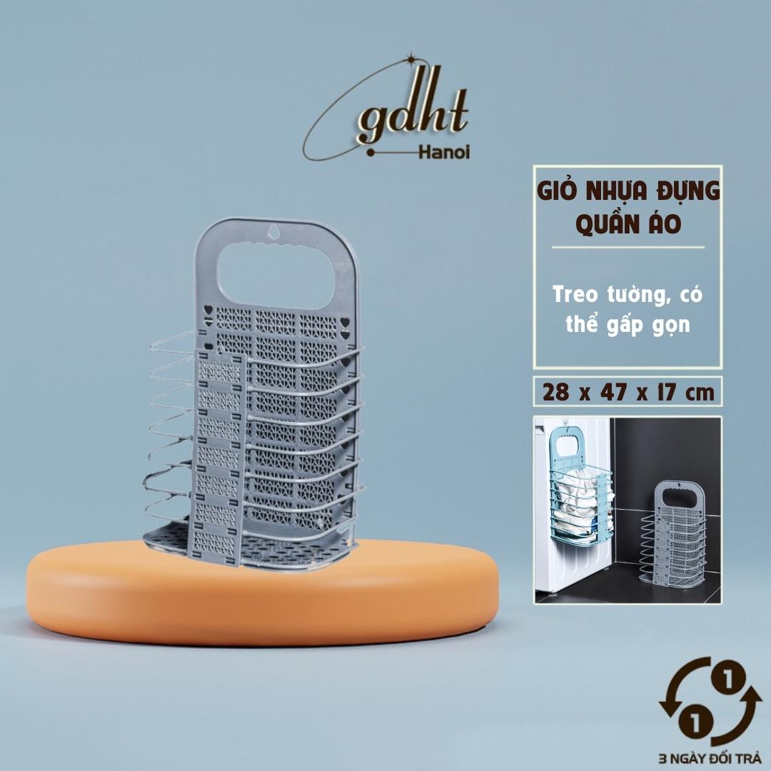 Giỏ nhựa đựng quần áo và đồ dùng sinh hoạt treo tường có thể gấp gọn