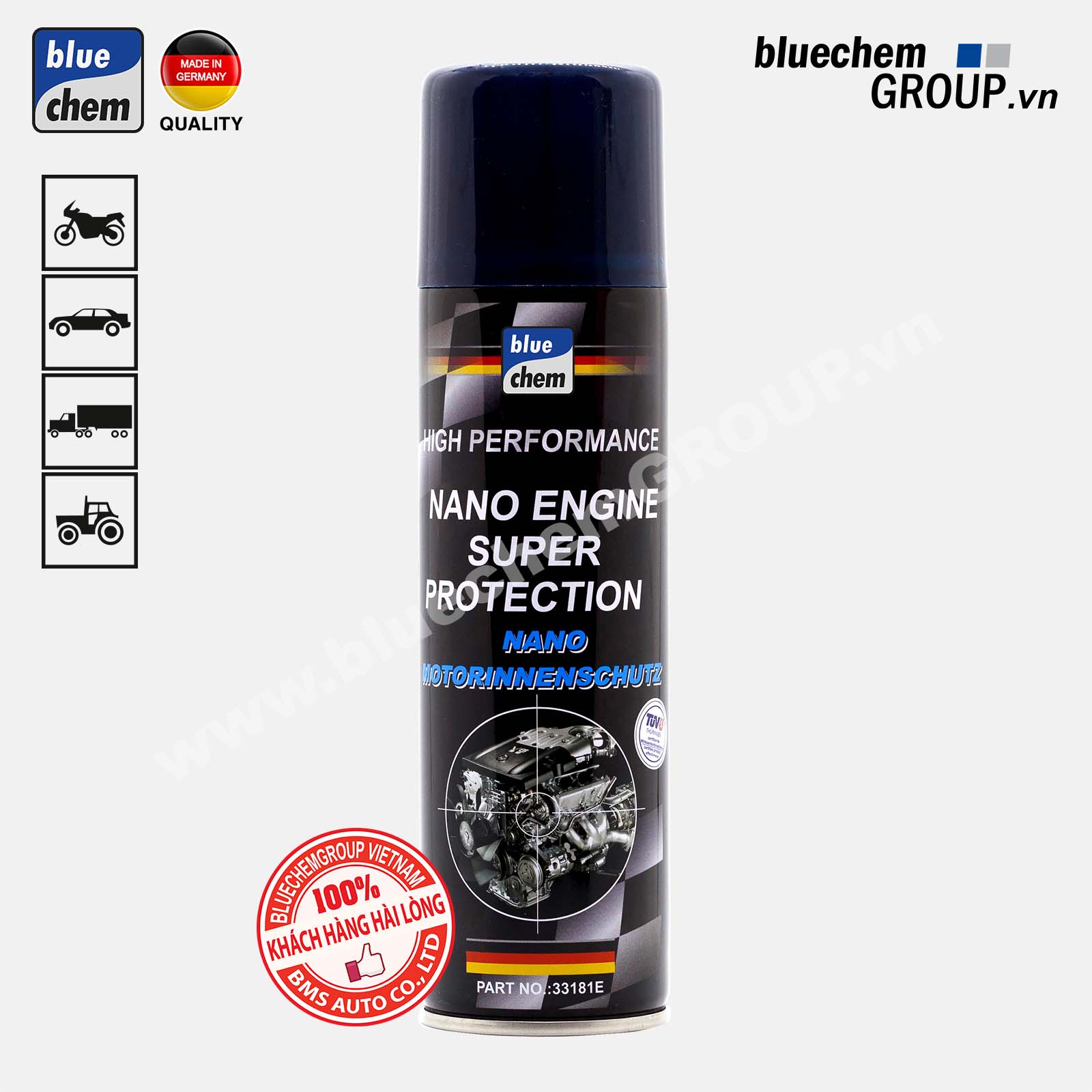 Dung dịch bluechem Bảo vệ Động cơ - Công nghệ Nano (Nano Engine Super Protection) 250ml