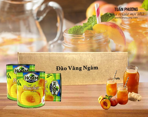 Đào ngâm đóng hộp hosem 820g