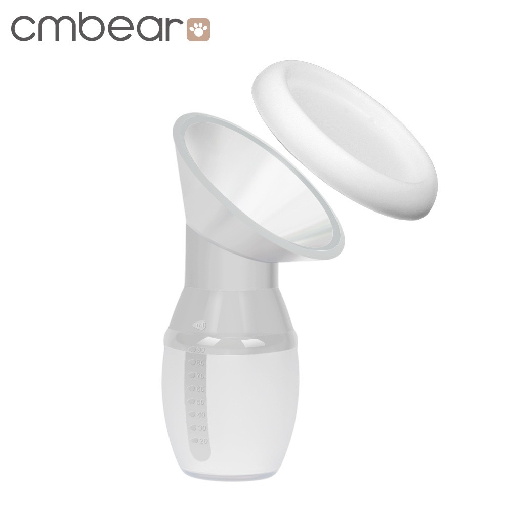 Cốc hứng sữa Cmbear, phễu hứng sữa, hút sữa Cmbear silicon cao cấp kèm nắp đậy an toàn và tiện lợi CHS02
