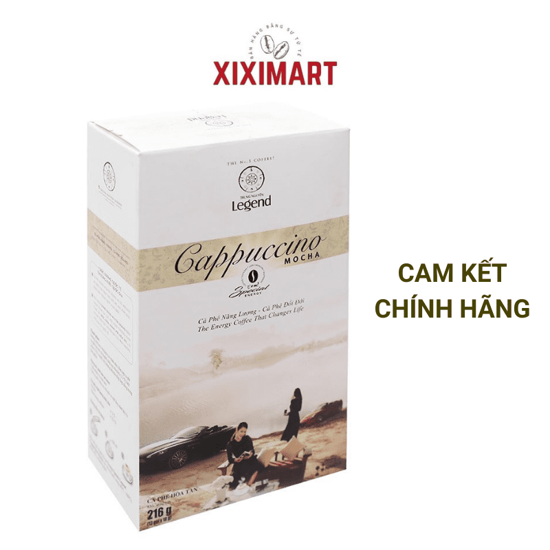 Cà Phê Hòa Tan Cappuccino Mocha Trung Nguyên Legend Hộp 216g (12 gói x 18g), Cafe Sữa Capuchino Trun