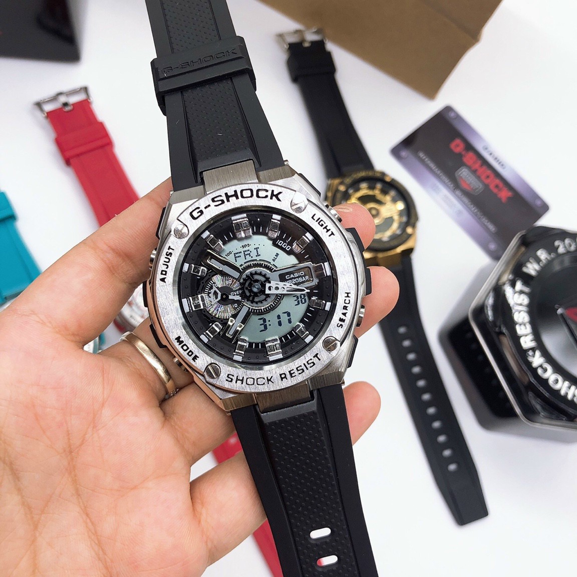 Đồng hồ g-shock gst-400 r.e.p.l.i.c.a dây cao su mạnh mẽ