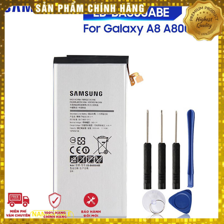 Pin samsung galaxy a8 a800 eb-ba800abe 3050mah zin + tặng siêu dán pin