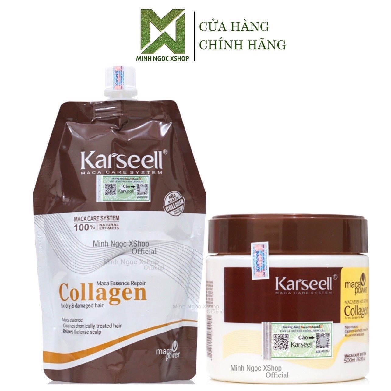 Kem ủ tóc, dầu hấp phục hồi siêu mượt Collagen Karseell 500ML
