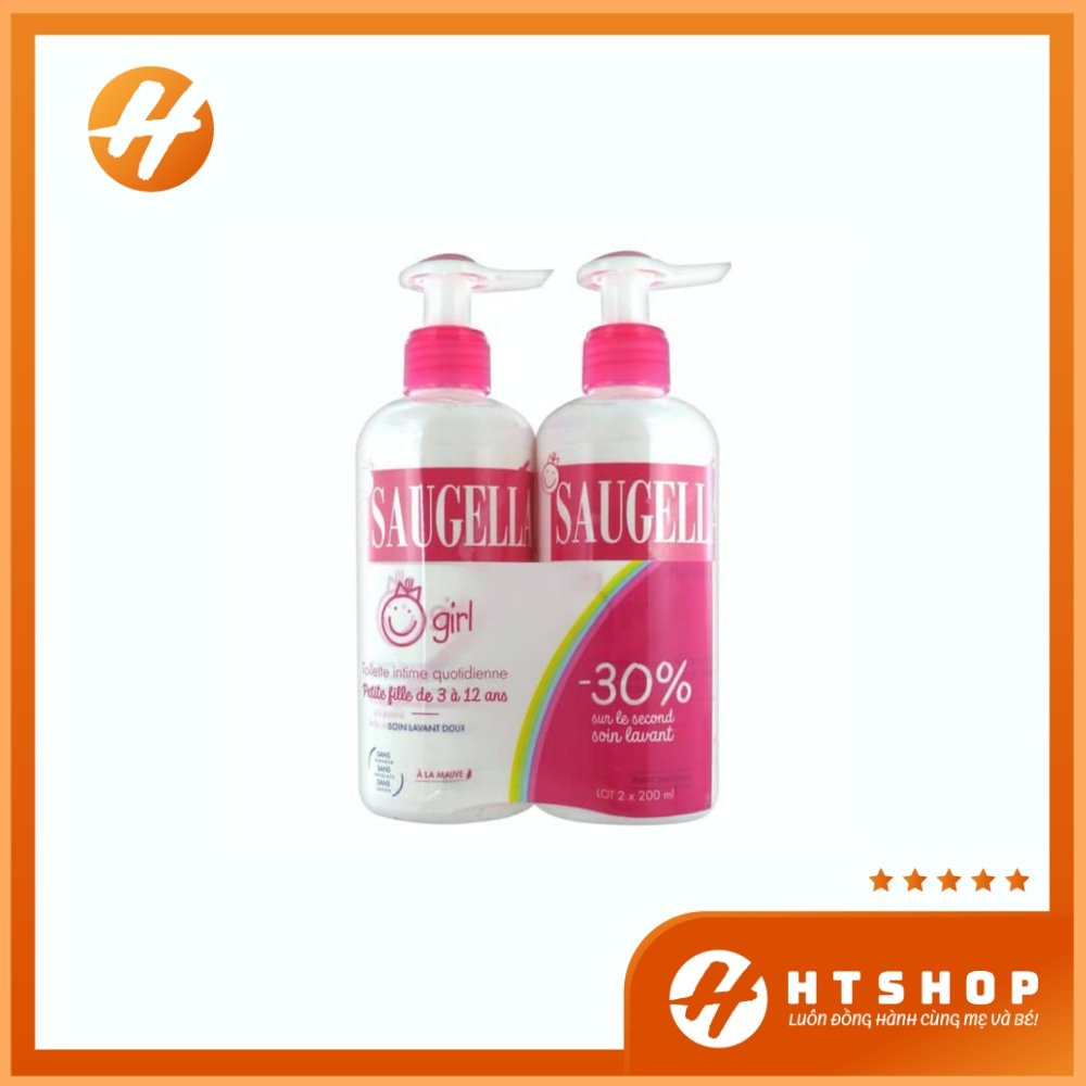 Dung dịch vệ sinh dành cho bé gái saugella nội địa pháp chai 200ml