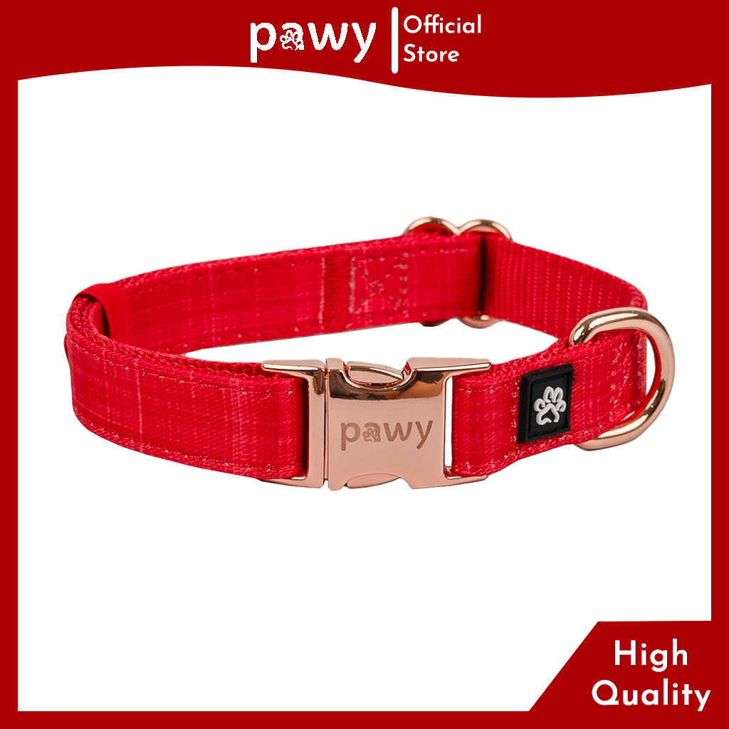 Vòng cổ cho chó pawy - luxwear - red - dog collar - vòng cổ cho mèo