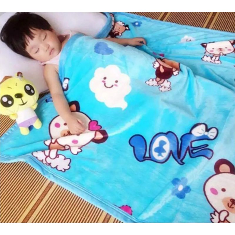 set 2 mền tuyết nhung cho bé 90cm x 1m loại dày