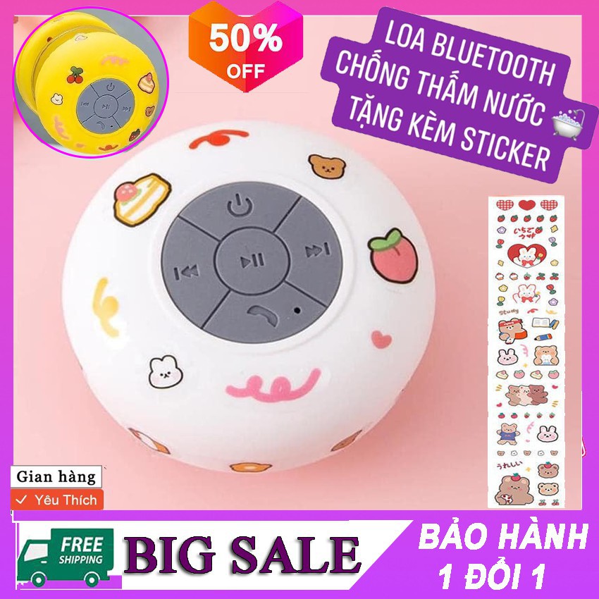 Loa bluetooth mini dễ thương chống nước, loa không dây gắn tường nhà tắm âm thanh to và rõ nét