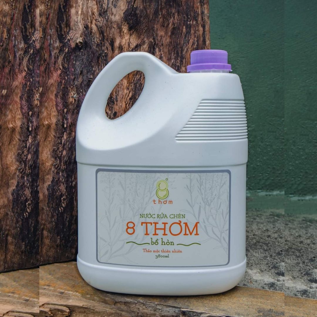 3.8l nước rửa chén bát hữu cơ 8 thơm bồ hòn htx sinh dược- không hóa chất, sạch an toàn
