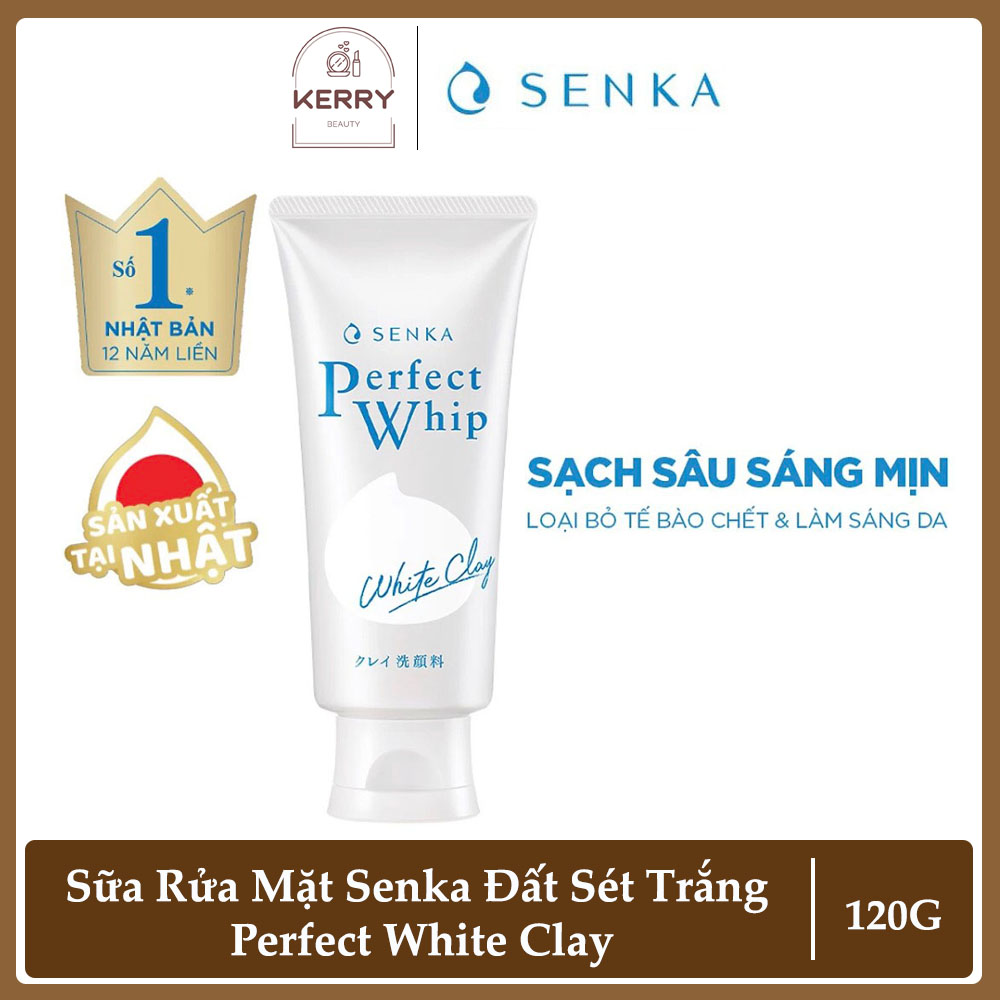 Sữa Rửa Mặt Senka Đất Sét Trắng Làm Đều Màu Da Perfect White Clay 120g