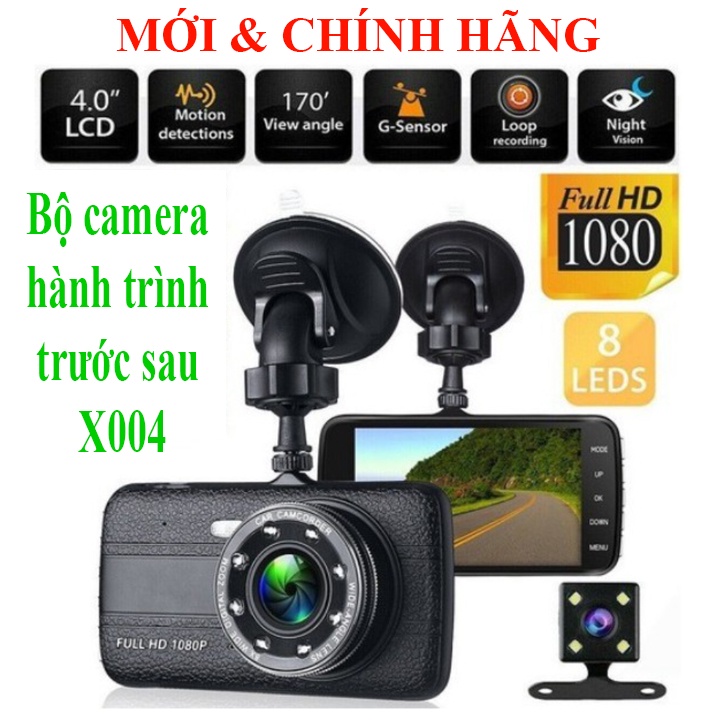 Camera chính hãng Số 1 Camera hành trình cho xe ô tô Bộ camera hành trình trước sau X004 Full HD 1080P hỗ trợ tài xế lái xe an toàn trên mọi con đường