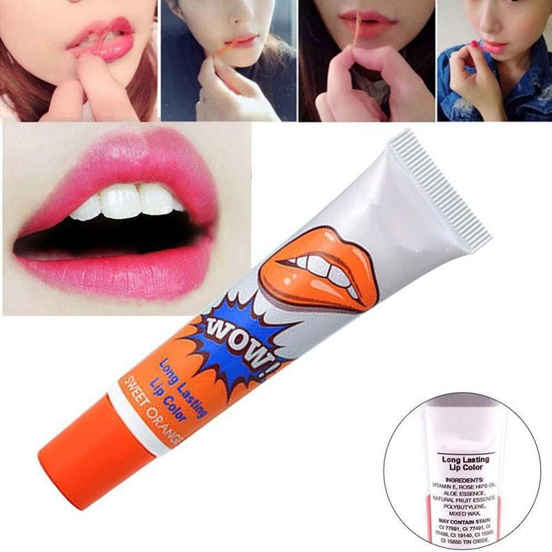 Son săm Romantic Bear WoW long lasting lip color 15g (Siêu lì 48h - Màu Sweet Orange - Nội địa Korea - Hàn Quốc )