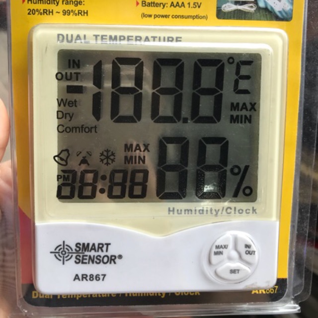 Đồng hồ đo nhiệt độ độ ẩm smart sensor ar867