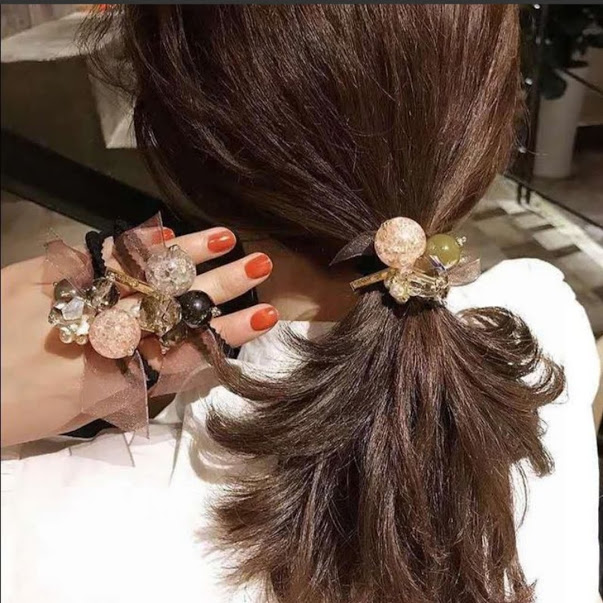 cột tóc đính đá