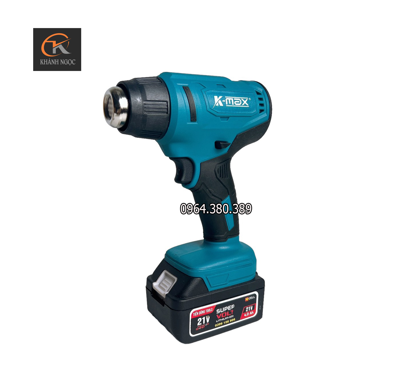 Máy khò nhiệt cầm tay dùng pin K-Max Công suất 2000W - Khò màng co, thổi hơi nóng.