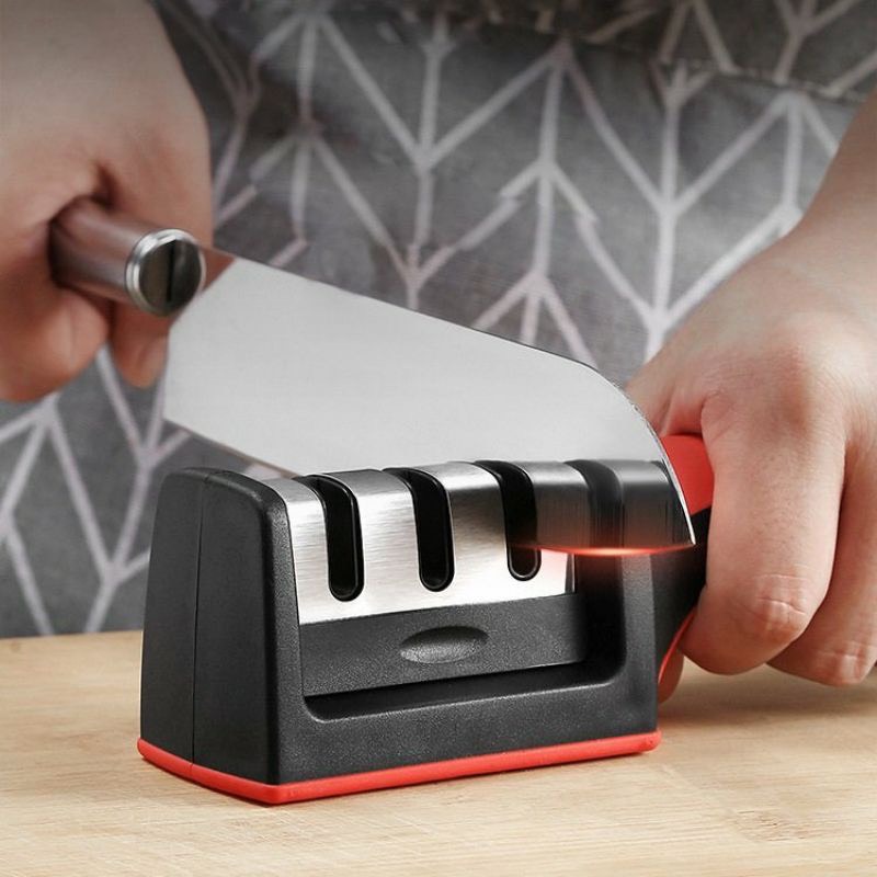 Dụng cụ mài dao kéo đa năng, mài dao cầm tay 3 cấp độ có tay cầm chắc chắn tiện lợi