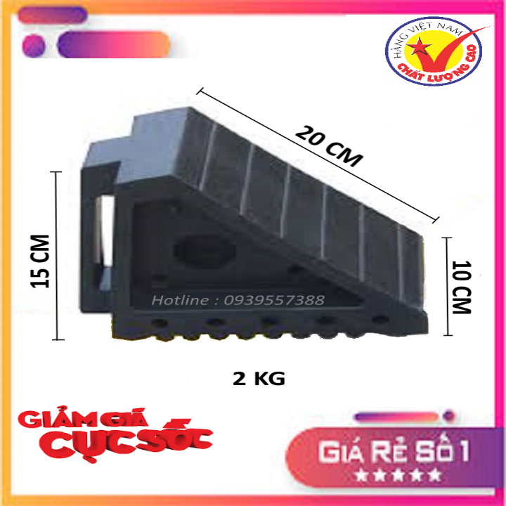 Cục chèn , cục căn , cục chặn lùi bánh xe cao su ô tô di động loại 2 kg