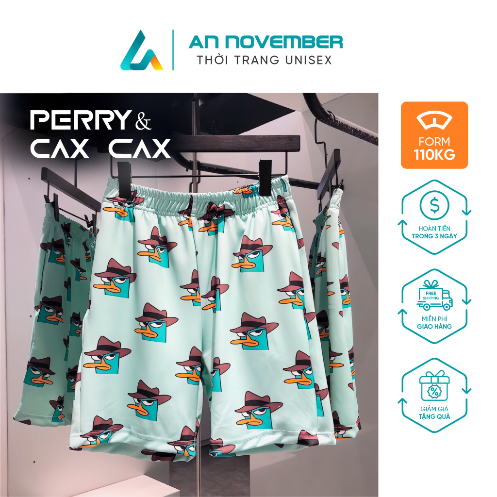 Quần Short Vịt Perry - Perry Duck Short , quần short hoạt hình shorts cartoon đi biển hot trend 2025 mẫu mới nhất