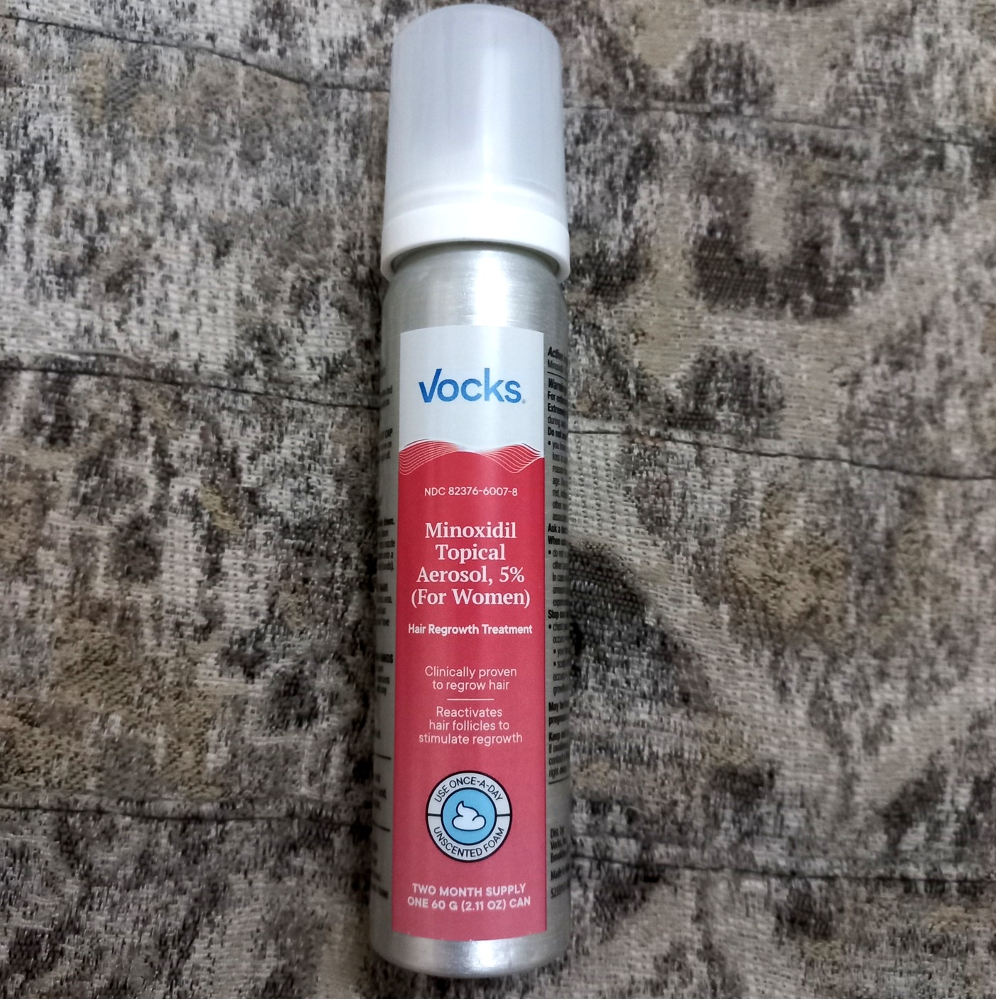 [ Expiry Date : 02 - 2025  ] Sản phẩm Dành cho Nữ giới  Minoxidil 5% Dạng Foam - Bọt  của Vocks (   Hãng Vocks  Mỹ )  mọc Tóc , mọc Lông mày , chân mày  - 1 Chai với 60 Gam  .