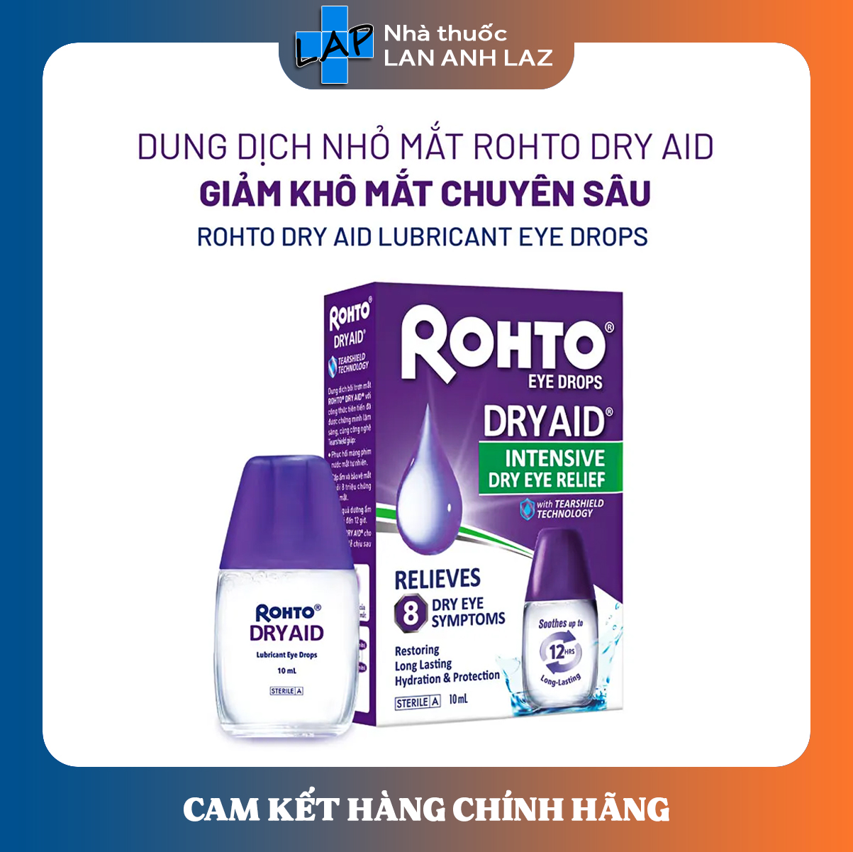 ROHTO DRY AID - Dung dịch nhỏ mắt giảm khô mắt chuyên sâu.