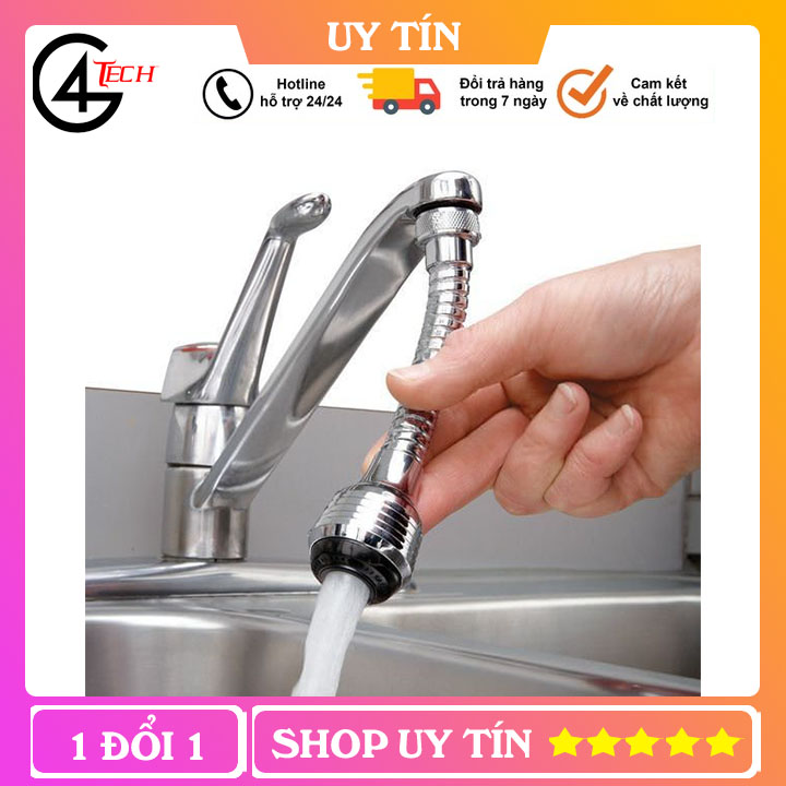 Đầu vòi phun nước áp lực cao,đầu vòi rửa chén tăng áp - Đầu nối vòi rửa bát tăng áp xoay 360 độ, Chất liệu inox cao cấp - G412