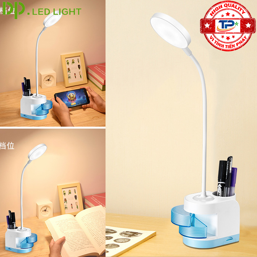 Đèn LED Để Bàn Đa Năng Có Sạc Tích Điện DP-6056 - 3 chế độ sáng, bảo vệ mắt, nút cảm ứng, tiện dụng .