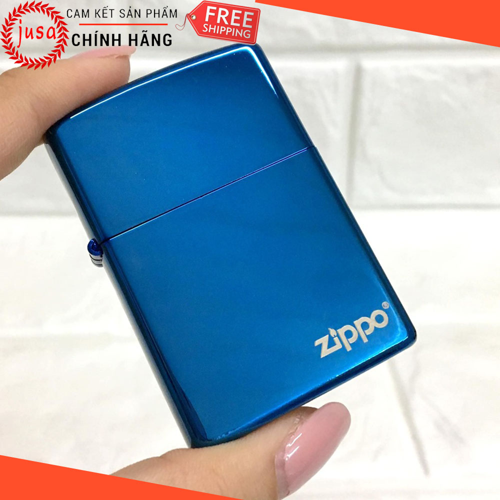 [HCM][ Quà Tặng ] Bật Lửa – Hộp Quẹt Mỹ Cao Cấp – Xanh Trơn Bóng (Có Tem Đỏ) – Tặng 1 Vỉ 7 Viên Đá Đánh Lửa Siêu Nhạy + 1 Bấc Zippo Cao Cấp - Junsam