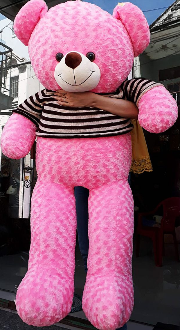 [HCM]Gấu bông Teddy khổ vải 1m2 màu Hồng chất Iiệu bên trong gấu 100% gòn không độn mút vải