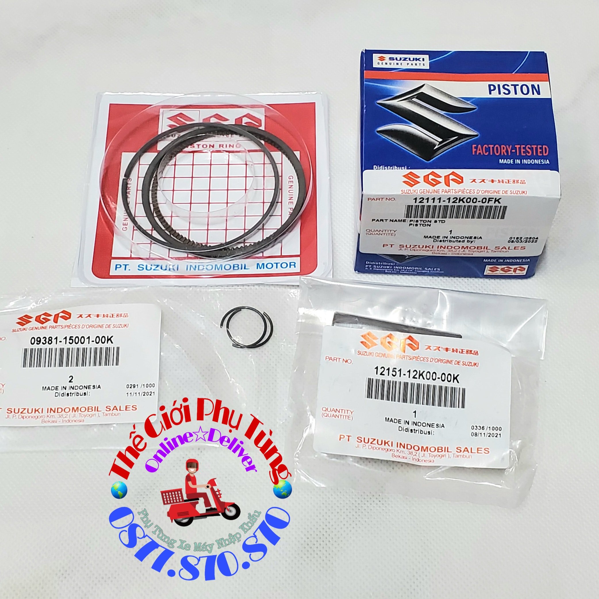 Bộ piston bạc Raider fi - Satria fi ắc phe
