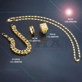 Combo trang sức nam 4 món cực chất Mạ vàng 24k công nghệ ITALY