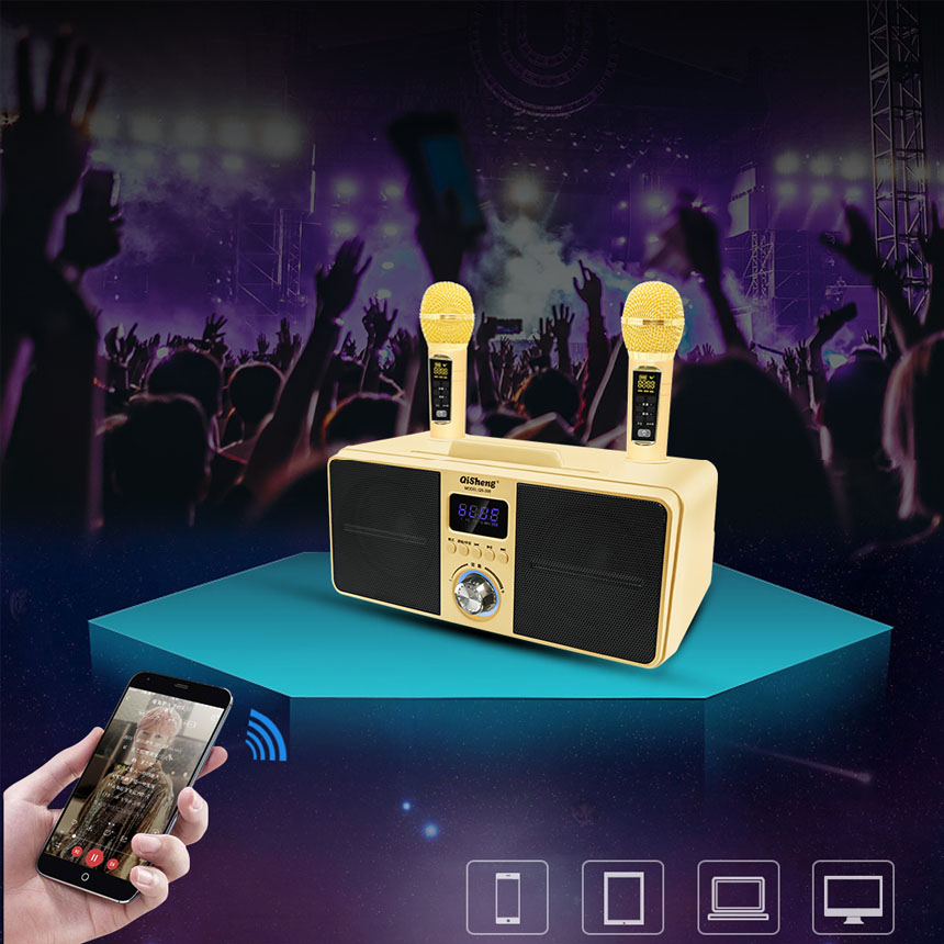 [HCM](Review) Loa Bluetooth Kèm Mic không dây Loa bluetooth karaoke QiSheng QS – 309 Loa Kimiso Loa Tích hợp Bass Echo Loa Đôi Âm Thanh Trầm