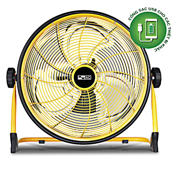 Quạt sạc ac arf01d163yl công suất 25w, cánh 16 inch, pin lithium-ion 15000mah, chống nước ipx4 - điện dân dụng.