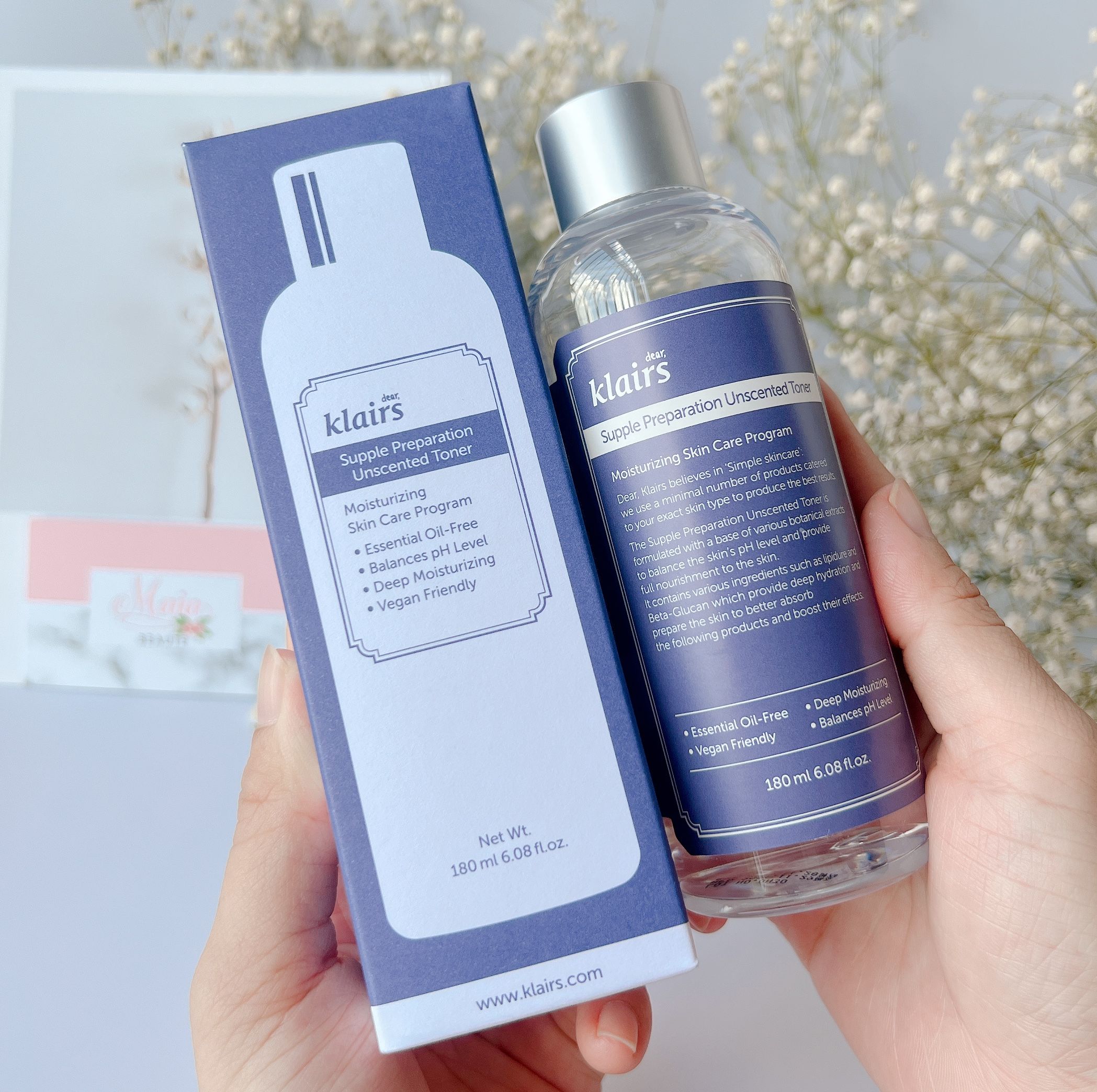 Nước hoa hồng Dưỡng Ẩm Da Không Mùi Klairs Supple Preparation Unscented Toner 180ml