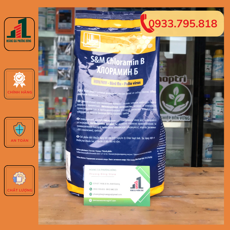Bột khử trùng, sát khuẩn s&m chloramin b 25% -gói 1kg