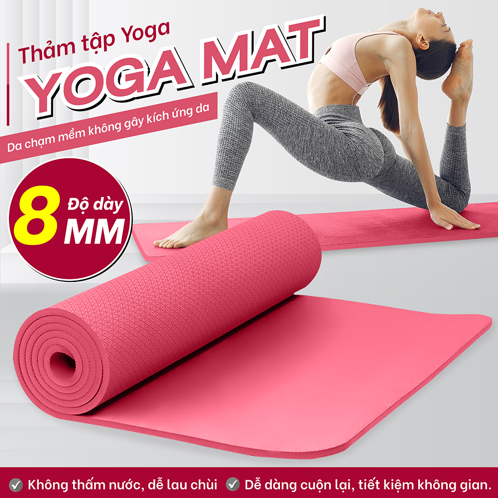 HCM GYM19 - Thảm Tập Yoga, Gym Cao Cấp đủ màu  Thảm Chống Trượt, Gấp Gọn Tập Gym Tại Nhà