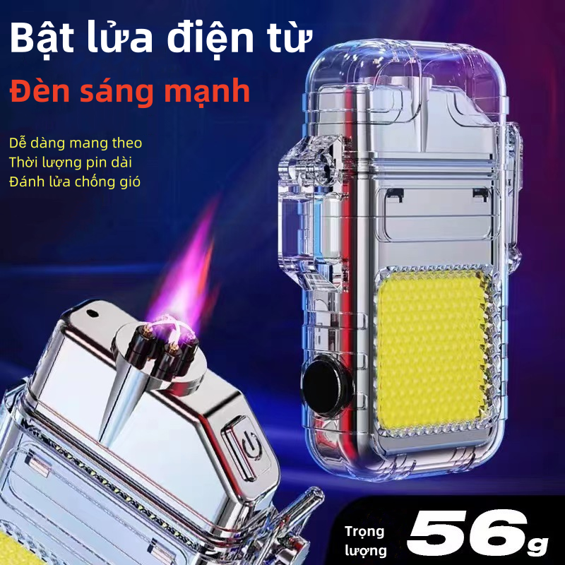 Mini electric plasma lighter multifunctional lighter induction arc torch windproof lighter emergency lamp USB charging multi application fashion design outdoor camping