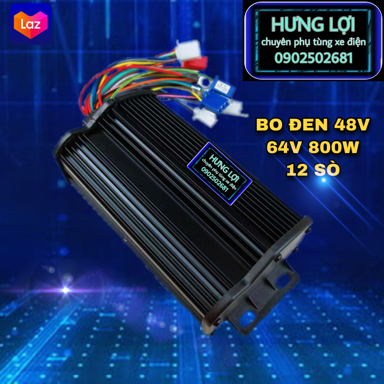 Ic điều tốc xe điện đen hiệu năng 48v 64v 800w 12 fet