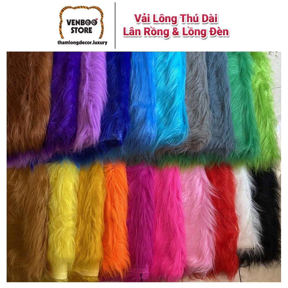 Vải lông thú dài may đầu lân quần lân áo lân múa lân tết | vải lông làm lồng đèn trung thu | vải lông lân sư rồng venboo