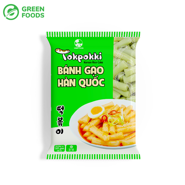 Bánh gạo hàn quốc tokbokki lá dứa green foods 500g