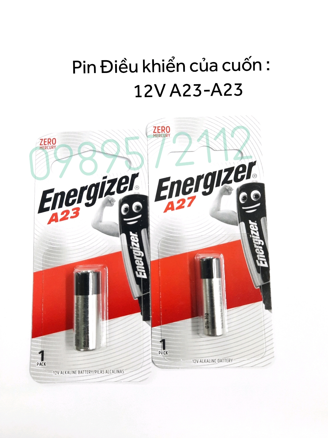 Pin điều khiển cửa cuốn 12V-A27,A23 energizer